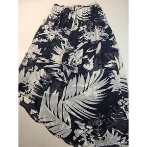 Hawaiin beach half lined Asymmetrical hem semi Sheer skirt EUC size 4 comfort